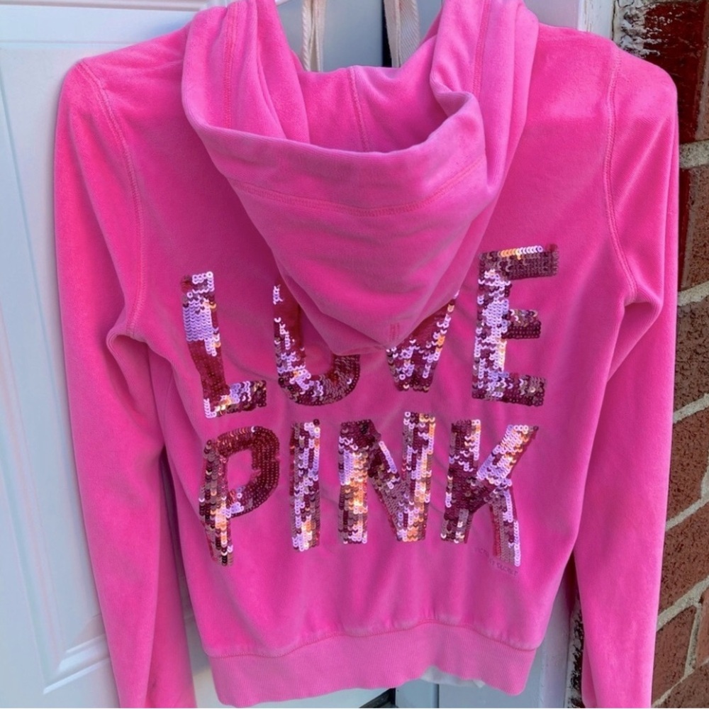 Y2K PINK Victoria's Secret Women's Hoodie - Vibrant Pink